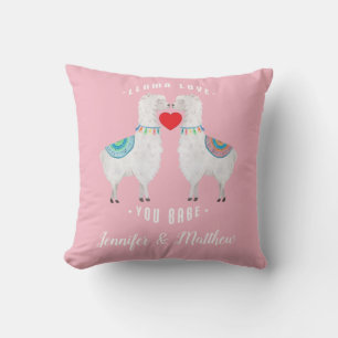 Llama Love You Babe Aangepaste Koppelnamen Kussen