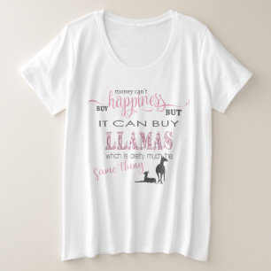 LLAMA LOVER   Geld kan geen geluk kopen Grote Maat T-shirt
