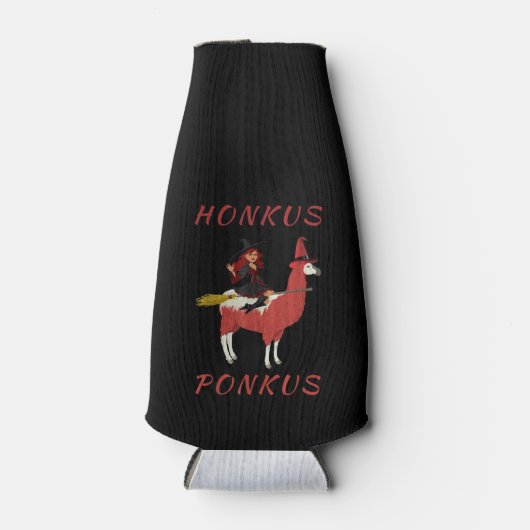 Llama Lovers | Honkus Ponkus Witch Riding Llama Flesjeskoeler (Voorkant)