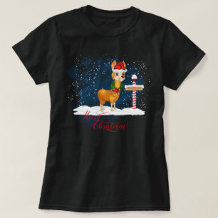 Llama Lovers Kerstmis Noordpool T-shirt