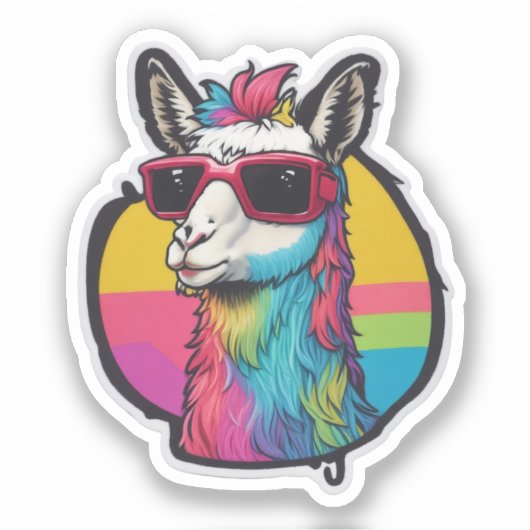 Llama Lovers Unite Shop onze Sticker (Voorkant)