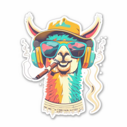 Llama Lovers Unite Shop onze Sticker (Voorkant)
