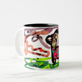 Llama Lui Tweekleurige Koffiemok (Voorkant links)