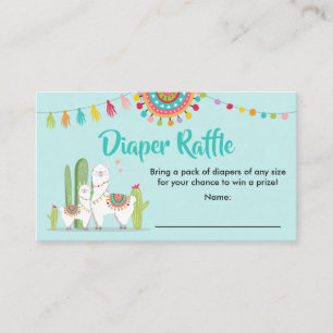 Llama Luier Raffle Kaart Fiesta Cactus Baby shower