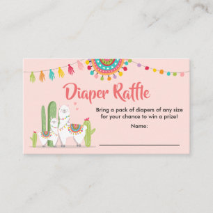 Llama Luier Raffle Kaart Fiesta Cactus Baby shower