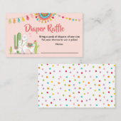 Llama Luier Raffle Kaart Fiesta Cactus Baby shower (Voorkant / Achterkant)