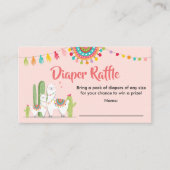 Llama Luier Raffle Kaart Fiesta Cactus Baby shower (Voorkant)