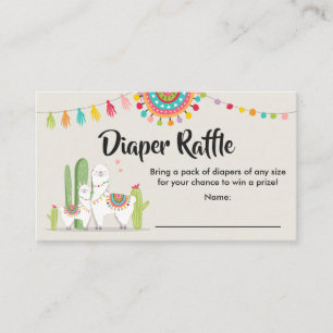Llama Luier Raffle Kaart Fiesta Cactus Baby shower