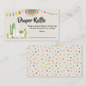 Llama Luier Raffle Kaart Fiesta Cactus Baby shower (Voorkant / Achterkant)