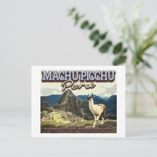 LLAMA - MACHU PICCHU PERU BRIEFKAART (Staand voorkant)