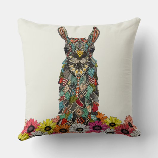 llama madeliefje liefde kussen (Achterkant)