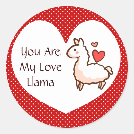 Llama Madness Ronde Sticker (Voorkant)