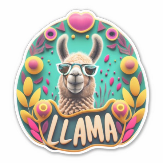 Llama Magic Ontdek onze unieke Sticker Design (Voorkant)