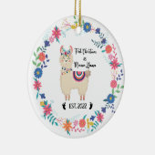 Llama Mam Kerstversiering Keramisch Ornament (Rechts)