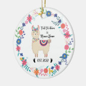 Llama Mam Kerstversiering Keramisch Ornament (Links)