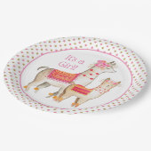 Llama Mama Baby Meisje Baby shower Papieren Bordje (Gekanteld)