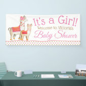 Llama Mama Baby Meisje Llama Baby shower Banner (Beurs)