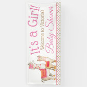 Llama Mama Baby Meisje Llama Baby shower Banner (Verticaal)