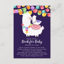 Llama Mama Baby shower Book for Baby Card
