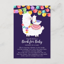 Llama Mama Baby shower Book for Baby Card Informatiekaartje