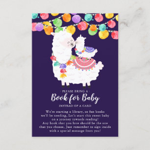 Llama Mama Baby shower Book for Baby Card Informatiekaartje