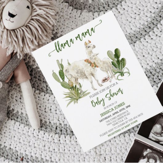 Llama Mama Baby shower Budget Fiesta Cactus