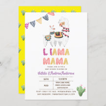 Llama Mama Baby shower Fiesta Cacti Cute Girls