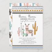 Llama Mama Baby shower Uitnodiging (Voorkant / Achterkant)