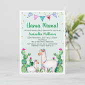 Llama Mama Baby shower Uitnodiging (Staand voorkant)
