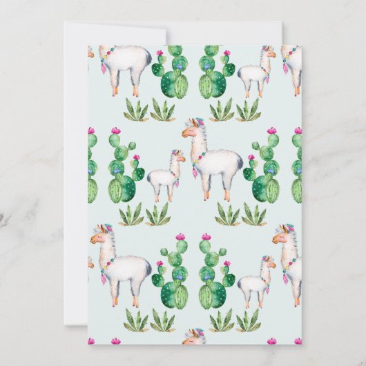 Llama Mama Baby shower Uitnodiging (Achterkant)