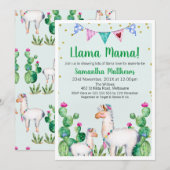 Llama Mama Baby shower Uitnodiging (Voorkant / Achterkant)