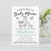 Llama Mama Baby shower Uitnodiging (Staand voorkant)