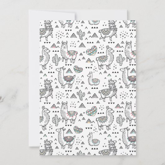 Llama Mama Baby shower Uitnodiging (Achterkant)