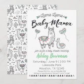 Llama Mama Baby shower Uitnodiging (Voorkant / Achterkant)