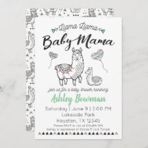 Llama Mama Baby shower Uitnodiging