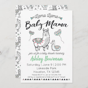 Llama Mama Baby shower Uitnodiging