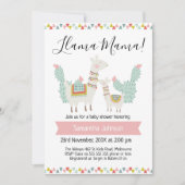llama Mama Baby shower Uitnodiging (Voorkant)