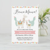 llama Mama Baby shower Uitnodiging (Staand voorkant)