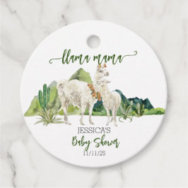 Llama Mama Baby shower Waterverf Bedankjes Labels