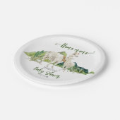 Llama Mama Baby shower Waterverf Papieren Bordje (Gekanteld)