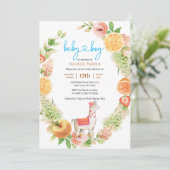 Llama Mama Citrus Floral Greenery Baby Boy Shower Kaart (Staand voorkant)