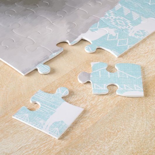 Llama Mama Dream Clouds Aztec Geometric Abstract Legpuzzel (Zijkant)