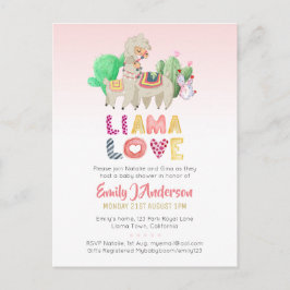 Llama Mama Fiesta Cacti Fun Modern Girl Boy Briefkaart