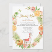 Llama Mama Floral Greenery Baby shower per post Kaart (Voorkant)