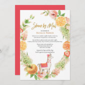 Llama Mama Floral Greenery Baby shower per post Kaart (Voorkant / Achterkant)