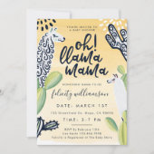 Llama Mama Gender Neutral Baby shower Invitation Kaart (Voorkant)