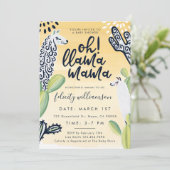 Llama Mama Gender Neutral Baby shower Invitation Kaart (Staand voorkant)