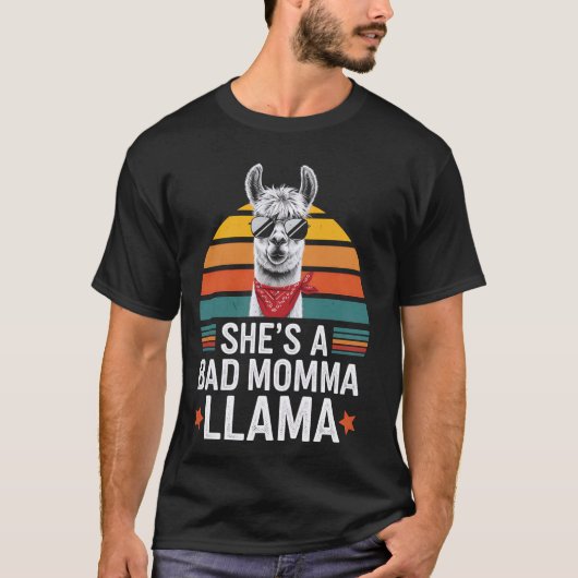 Llama mama grappig dier liefhebber moeder cadeau t-shirt (Voorkant)