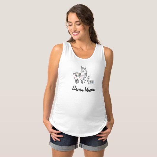 Llama mama moederschapshirt t-shirt (Voorkant volledig)