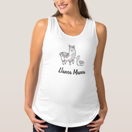 Llama mama moederschapshirt t-shirt (Voorkant)